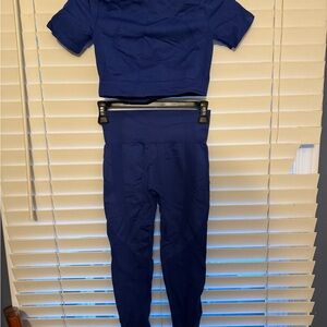 SHEIN Navy Blue Leggings and Top Set